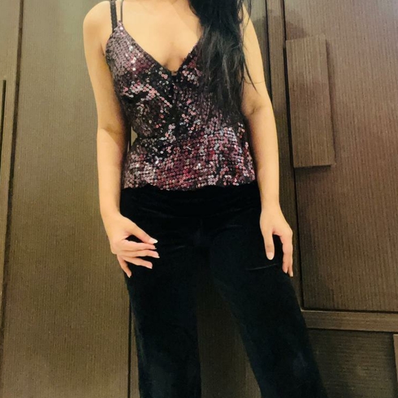 Sequins peplum top - Picture 2 of 14